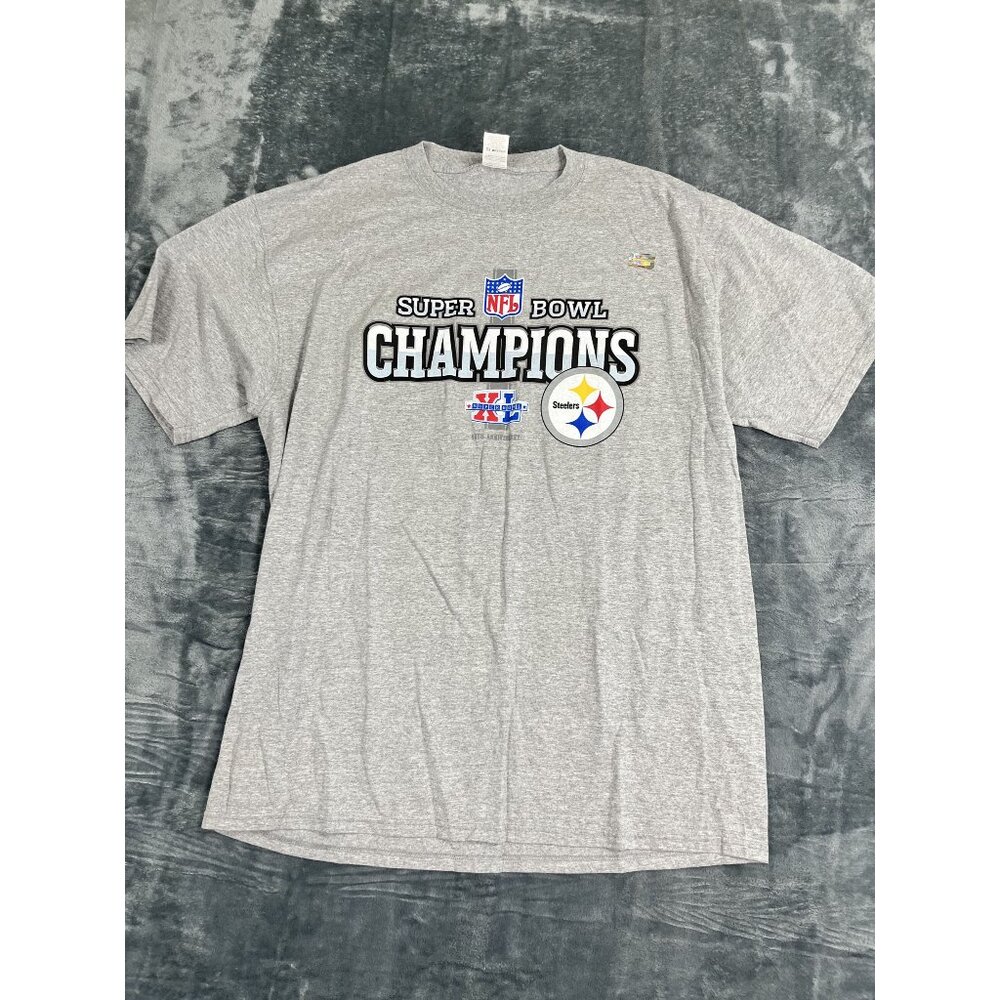 NFL Pittsburgh Steelers Super Bowl XL Champions  Gray Mens Size XL NWT